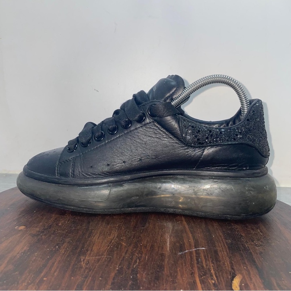Alexander McQueen Sneakers Black with Glitter Translucent Sole Women’s size 37 - Picture 2 of 14